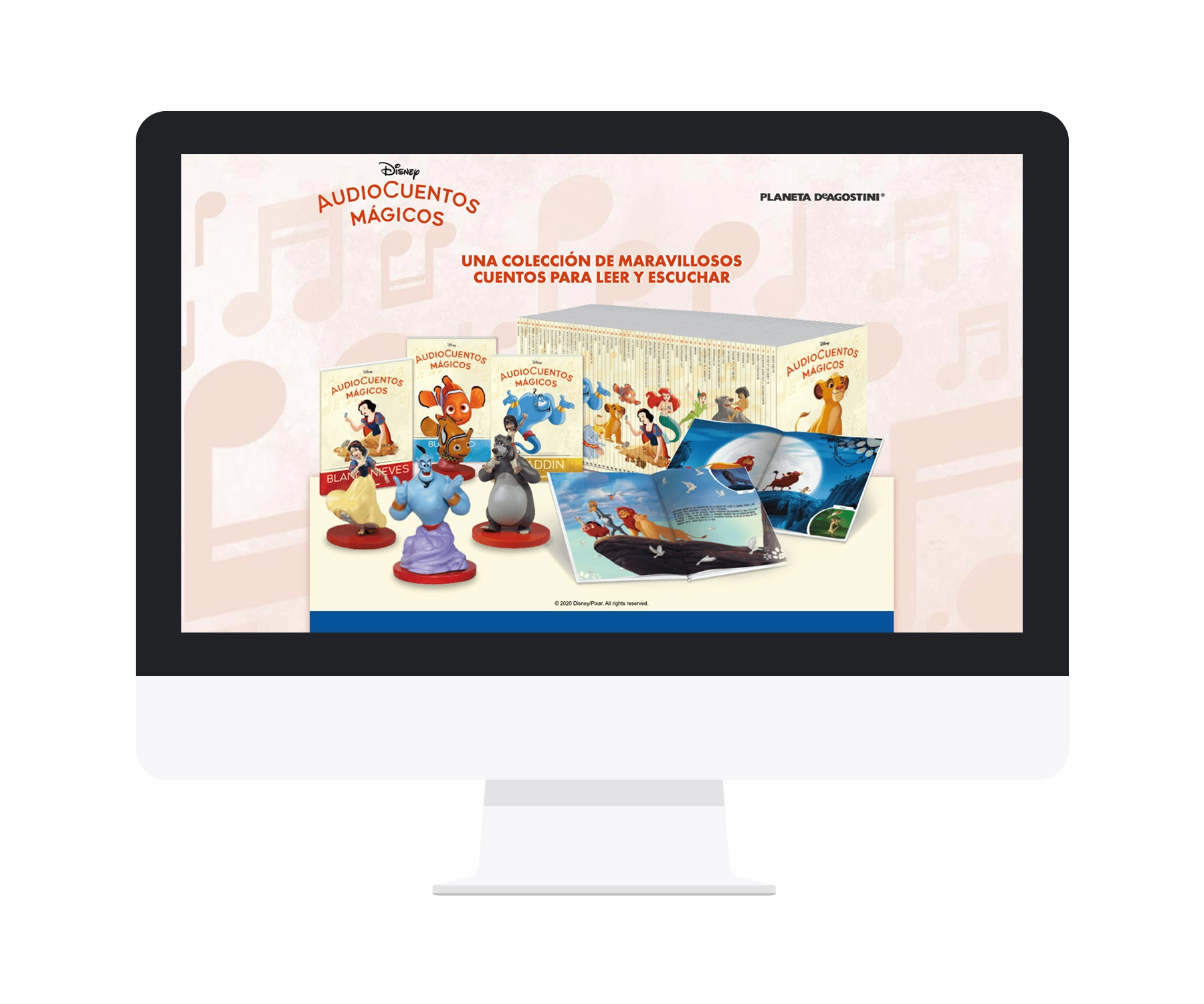 Diseño y desarrollo de Colecciones Planeta de Agostini - AudioCuentos Mágicos Disney Screen del diseño de microsite AudioCuentos Mágicos Disney