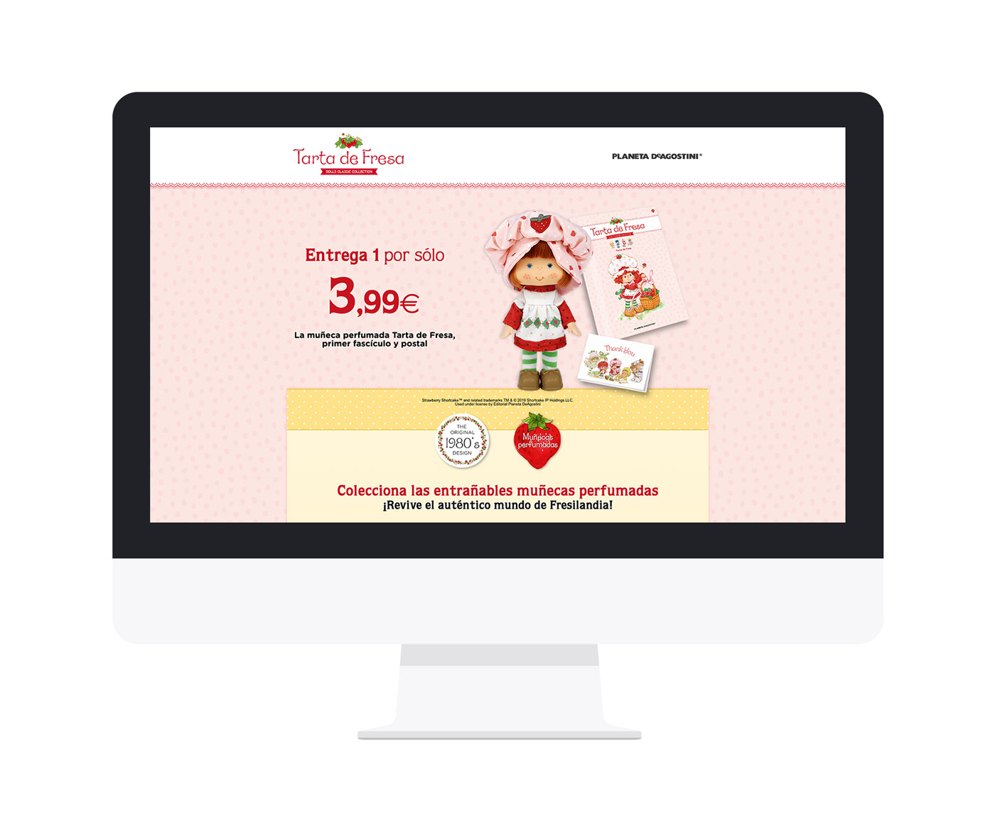 Diseño y desarrollo de Colecciones Planeta de Agostini - Tarta de Fresa Screen del diseño de microsite Tarta de Fresa