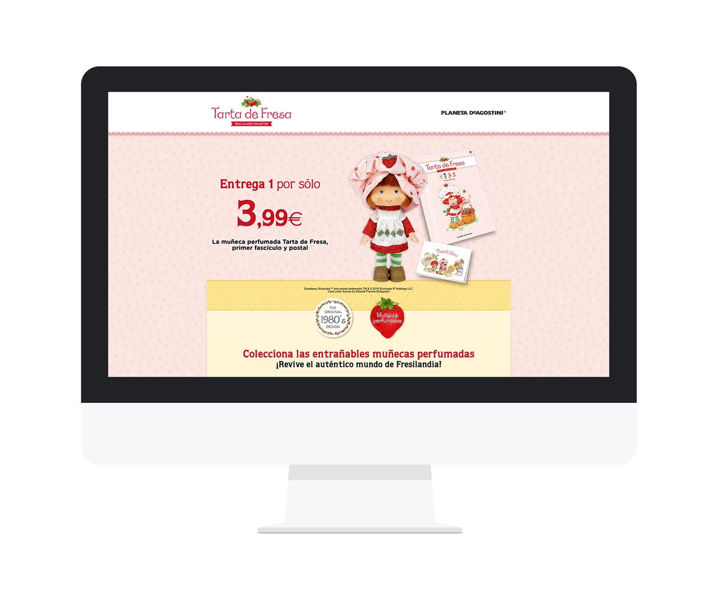 Diseño y desarrollo de Colecciones Planeta de Agostini - Tarta de Fresa Screen del diseño de microsite Tarta de Fresa