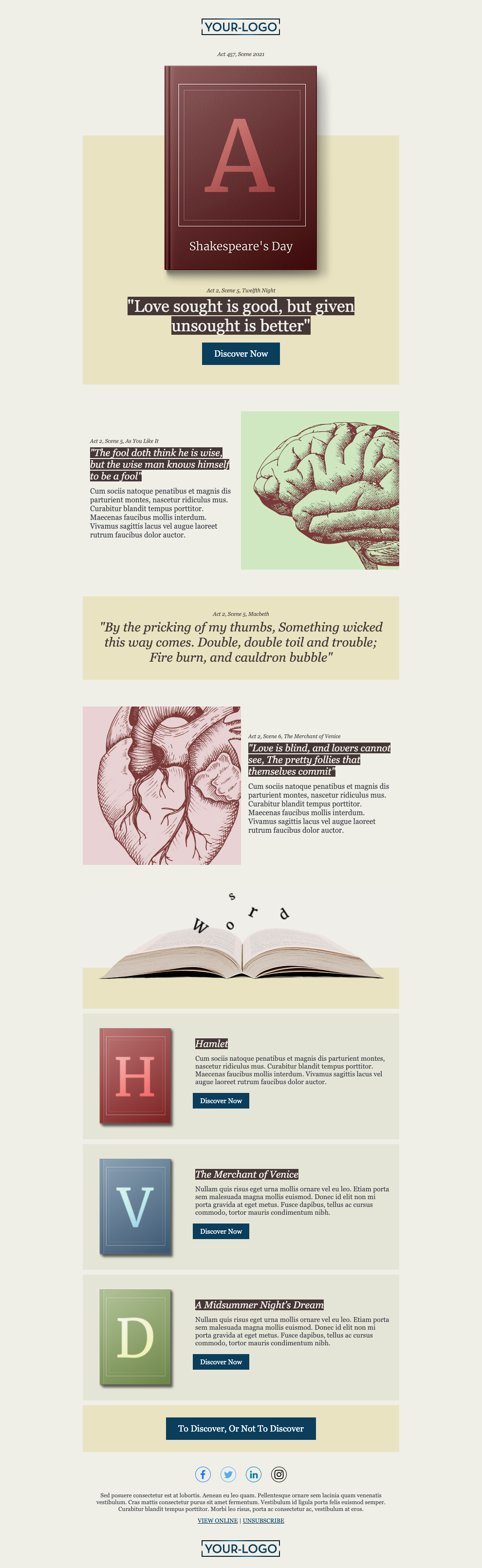 Mailing Template - Shakespeare's Day Mailing Template - Shakespeare's Day
