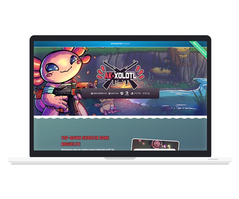 Diseño Landing Page - Videojuego AKXolotl - 2Awesome Studio Videojuegos Diseño Landing Page - Videojuego AKXolotl - 2Awesome Studio Videojuegos