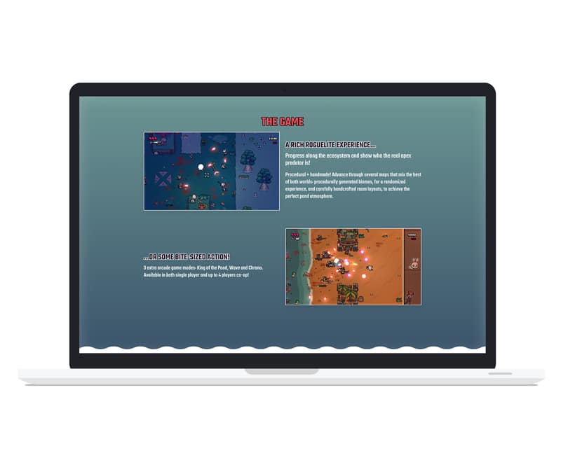 Diseño Landing Page - Videojuego AKXolotl - 2Awesome Studio Videojuegos